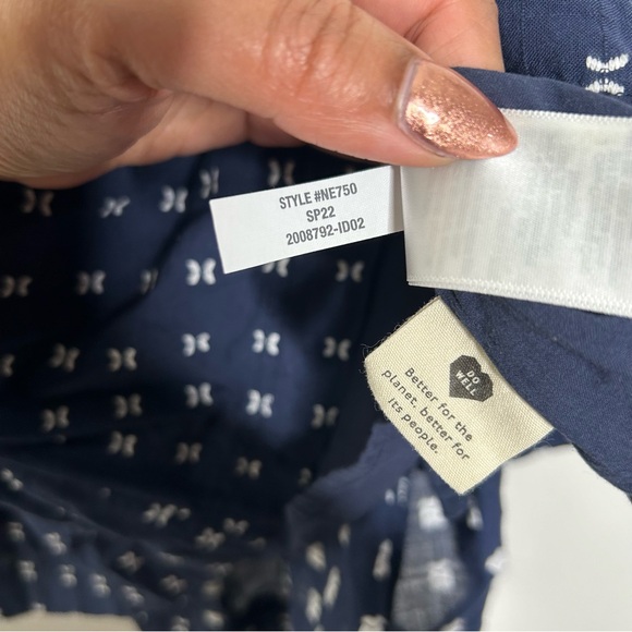 Madewell Navy Printed V-Neck Mini Dress - Picture 6 of 7